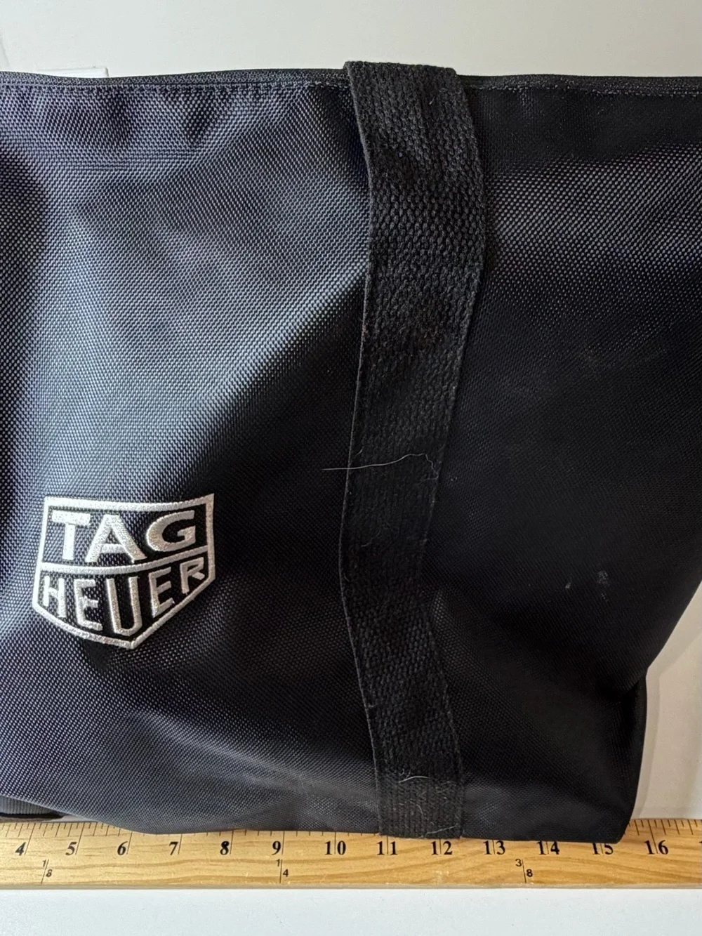 Tag Heuer Black Duffel Tote Knit Canvas with Logo Patch